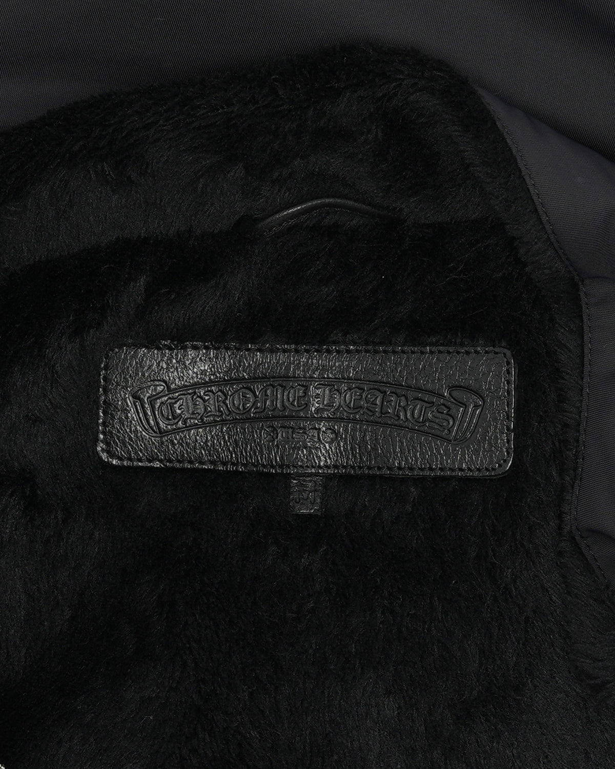 Faux Fur Lined Cobra Cross Patch Racing Jacket