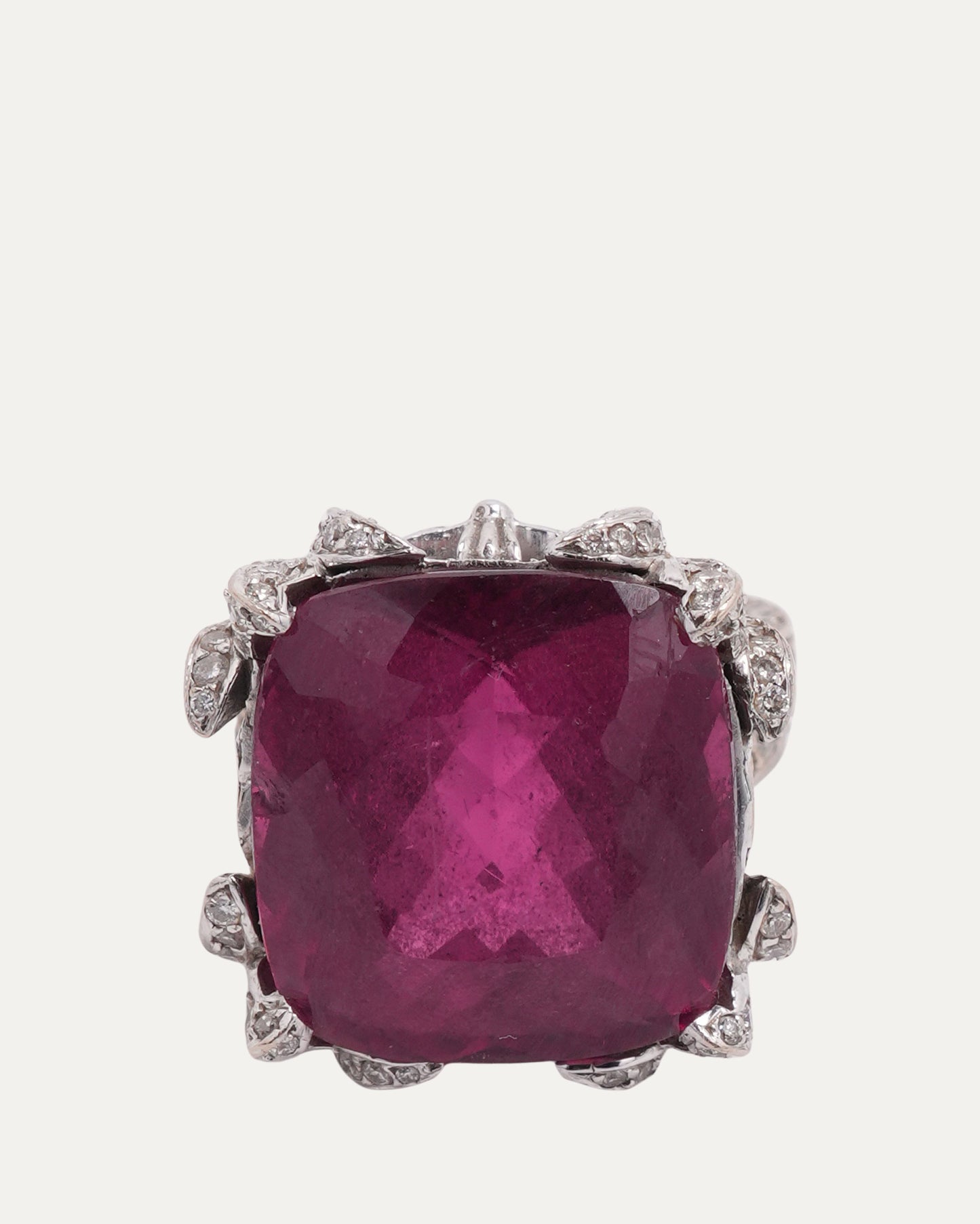 White Gold Sapphire Diamond Cocktail Ring