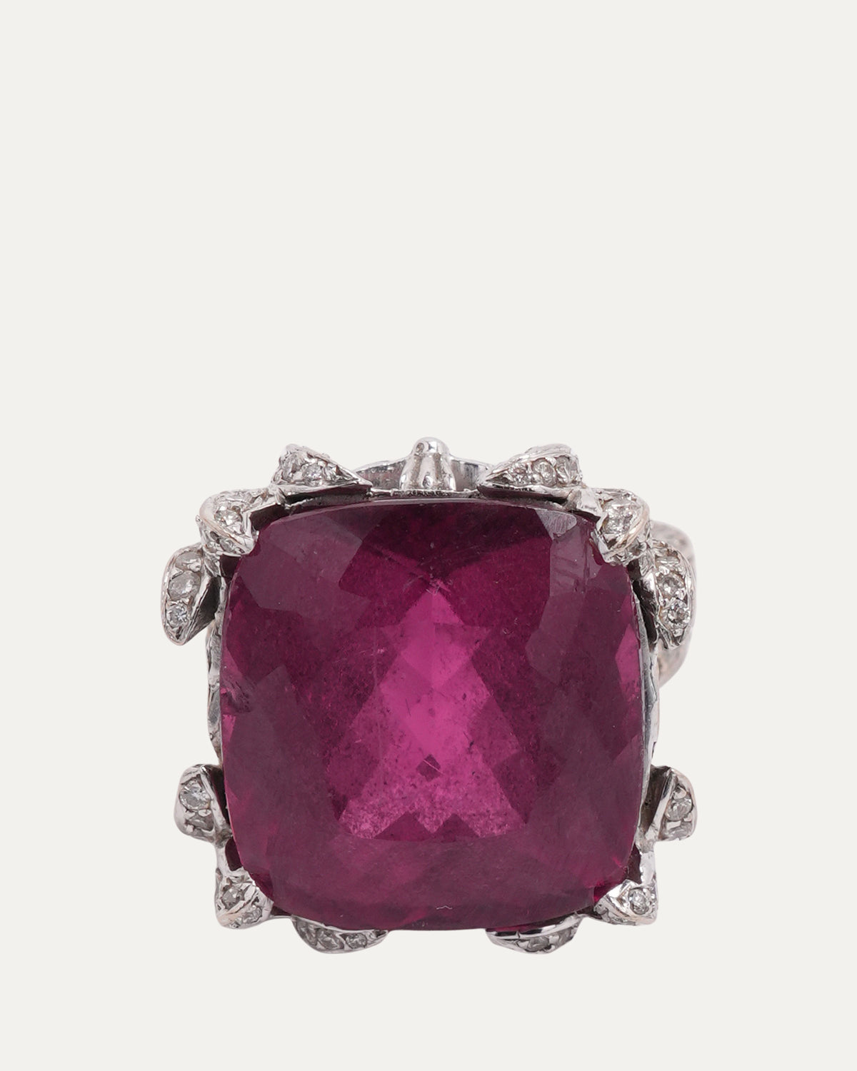 White Gold Sapphire Diamond Cocktail Ring