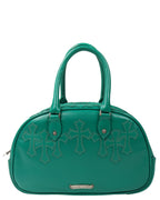 Leather Fleur Cross Patch Bowling Bag