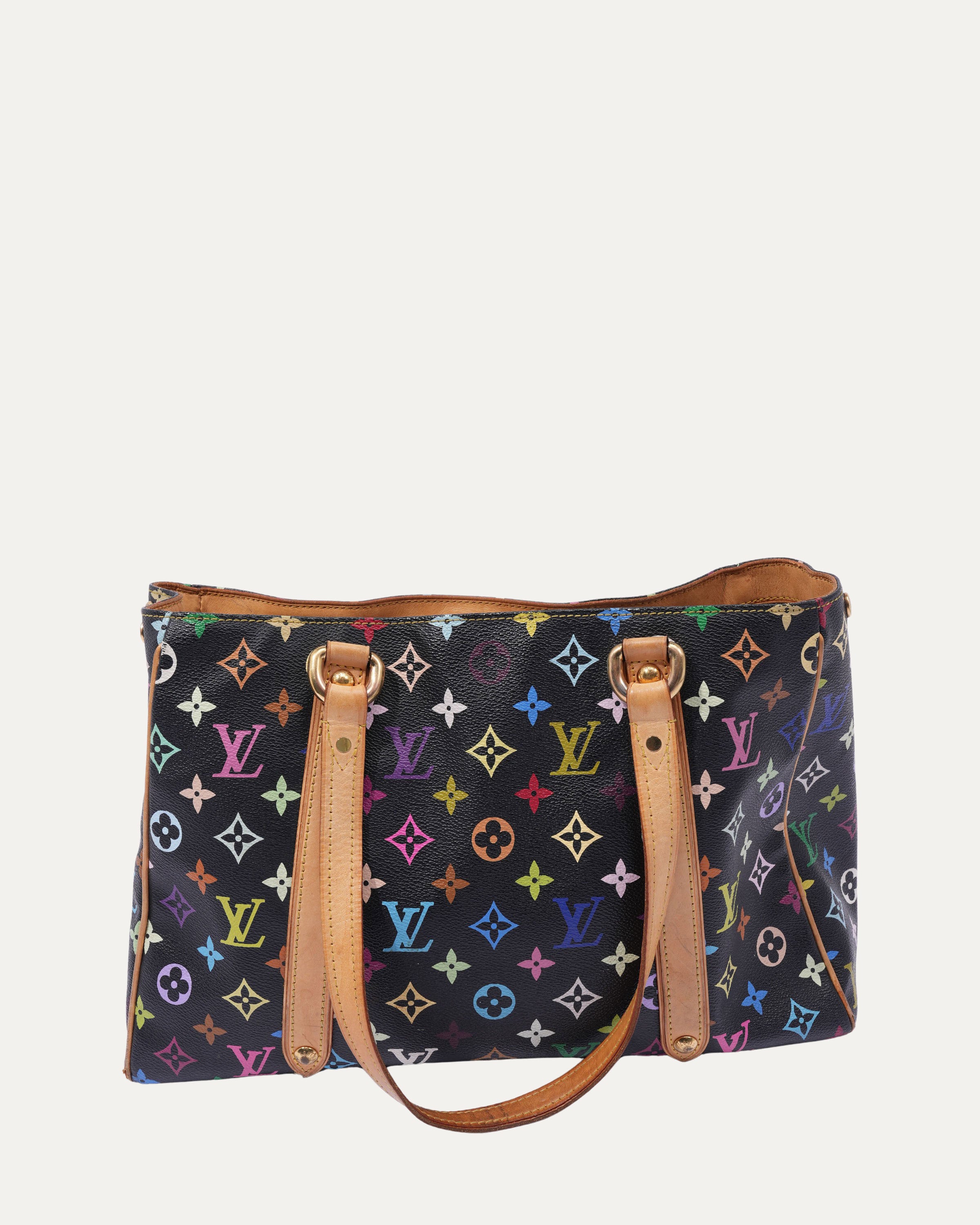 Aurelia MM Black Multicolor Monogram Canvas Shoulder Bag