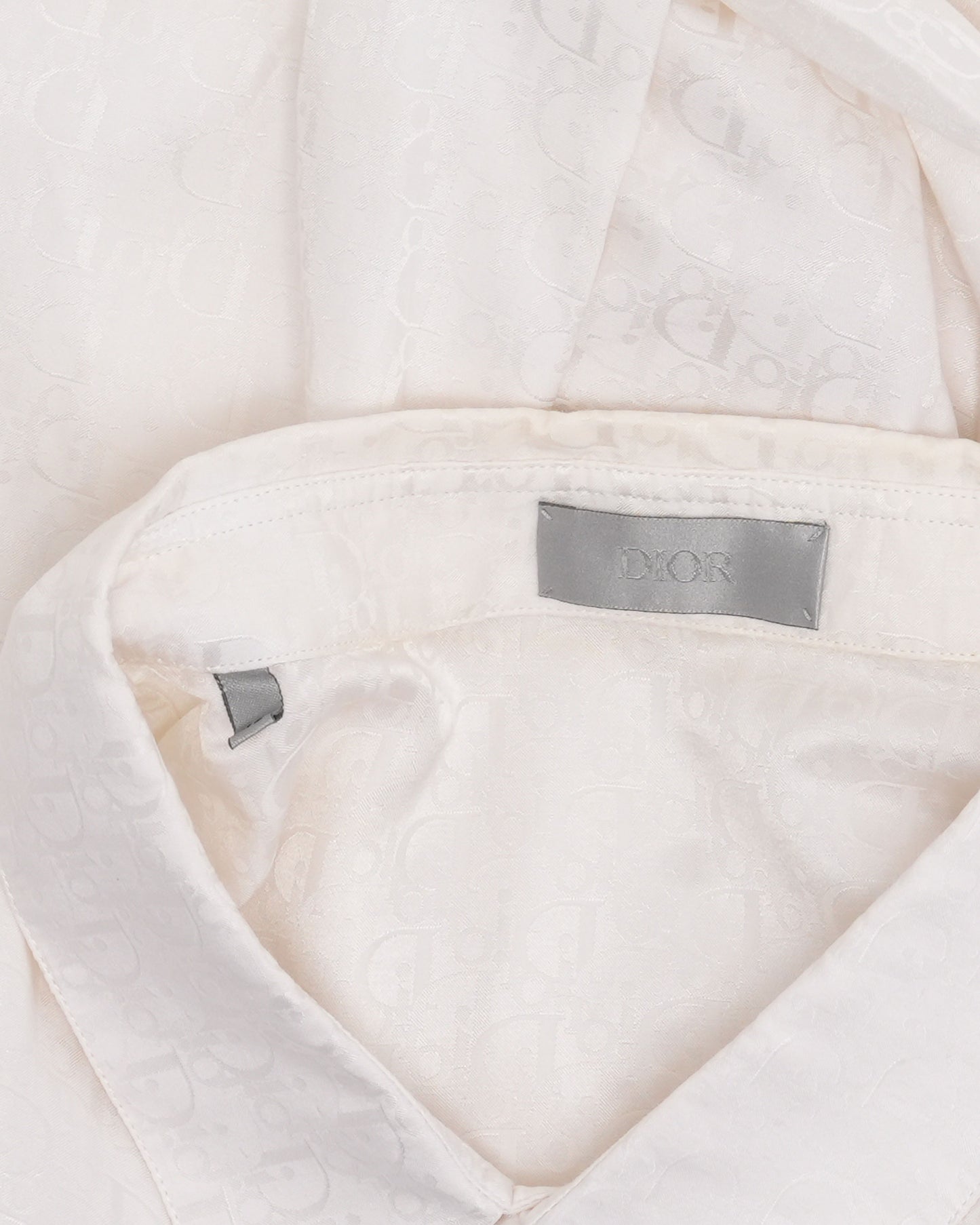 Oblique Monogram Silk Blend Short Sleeve Shirt