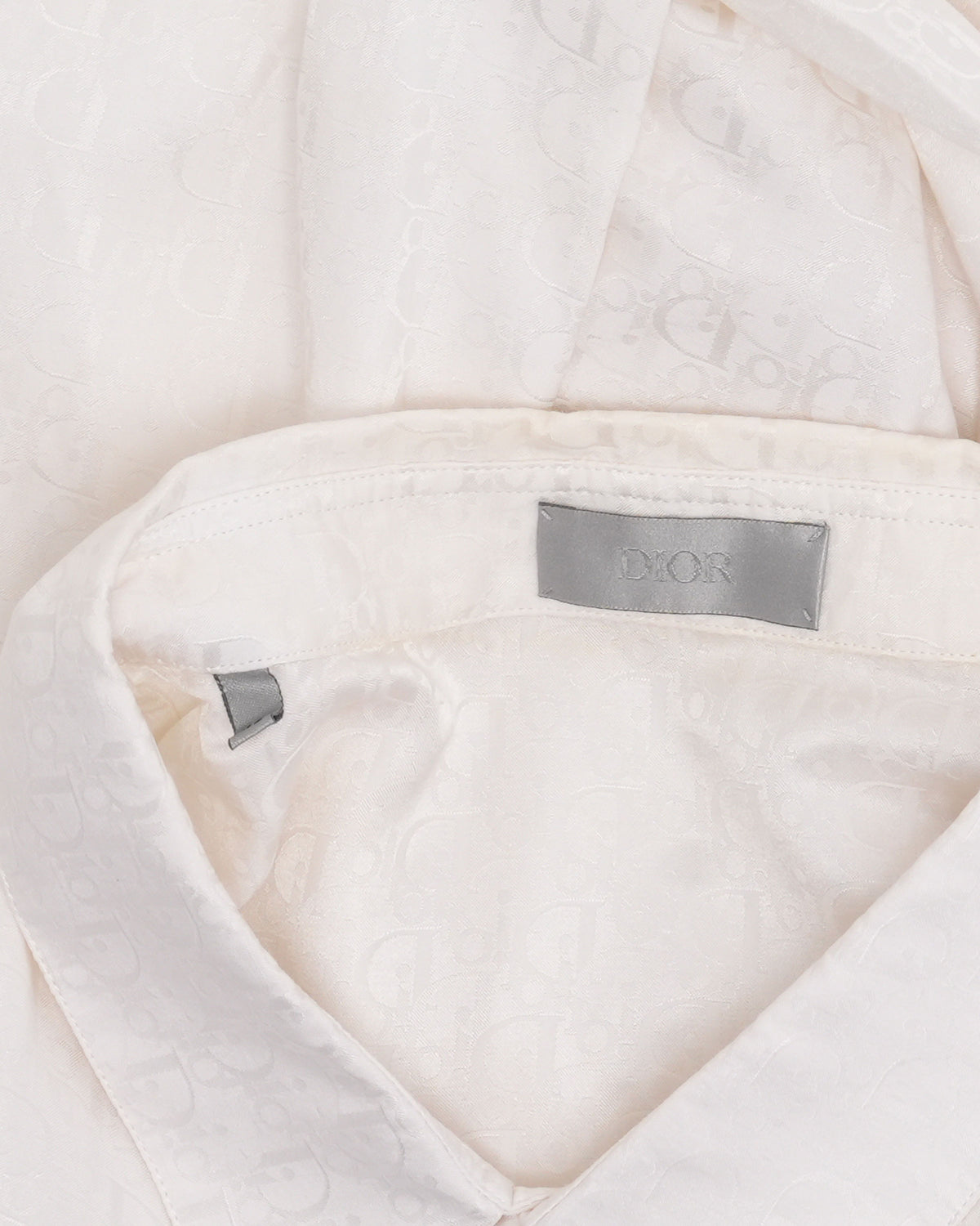 Oblique Monogram Silk Blend Short Sleeve Shirt