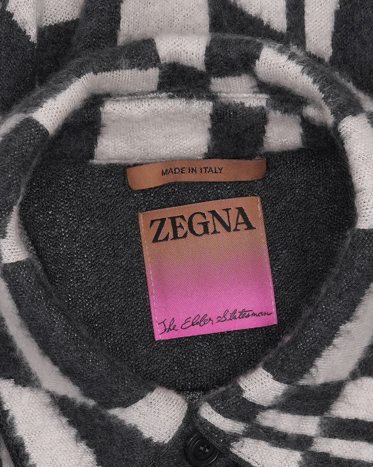 Zegna Checkered Cardigan Sweater