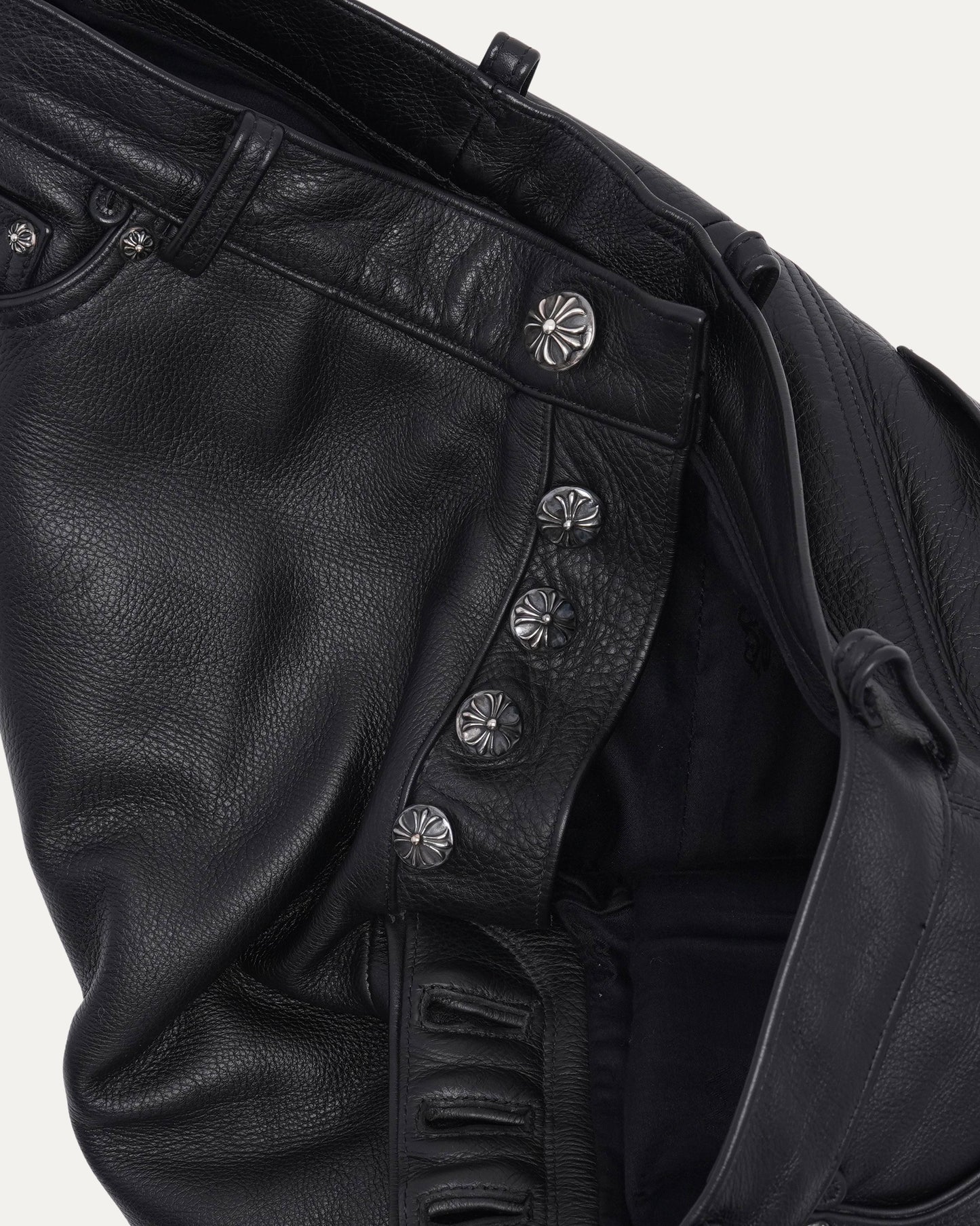 Leather Fleur Knee Pants