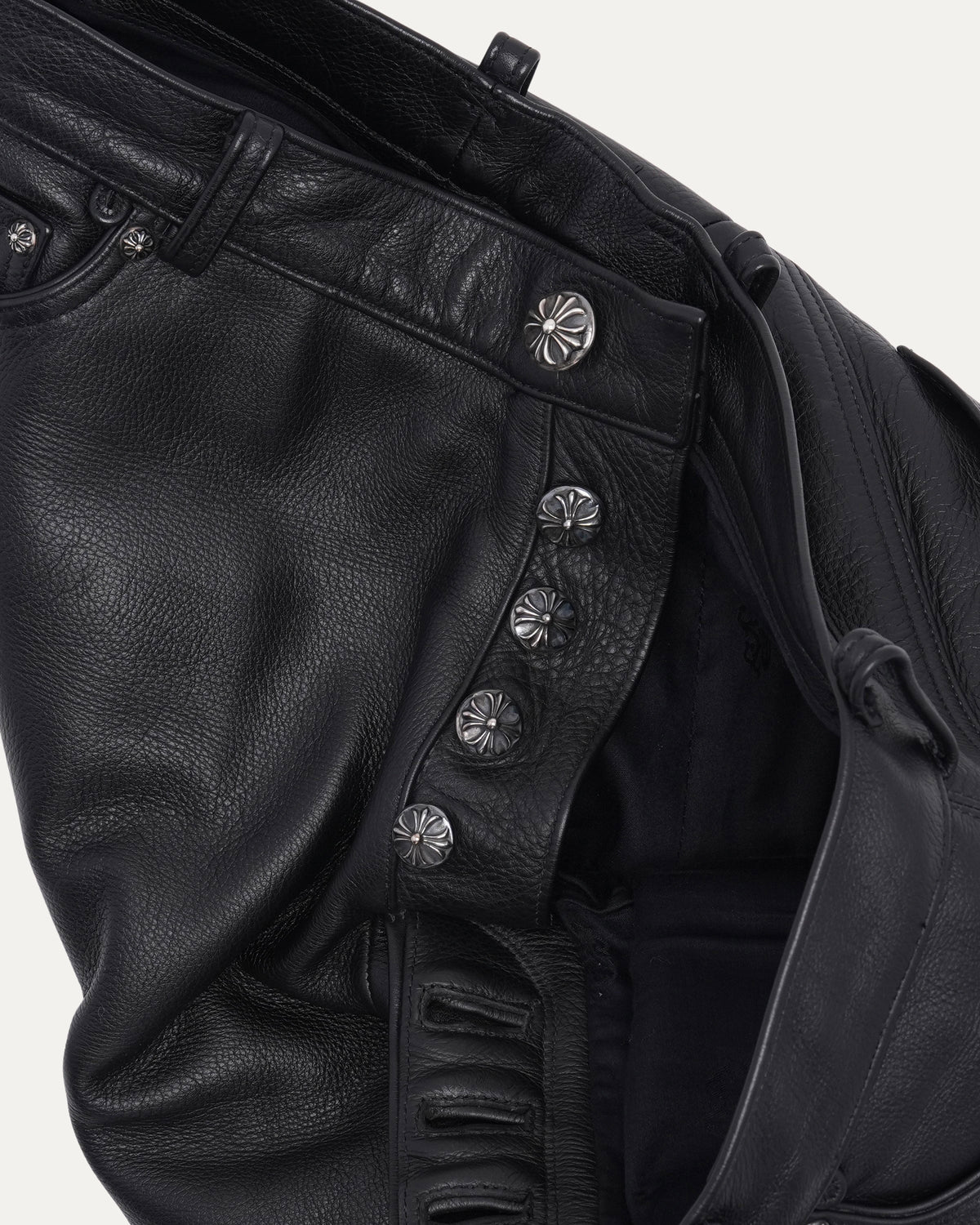 Leather Fleur Knee Pants