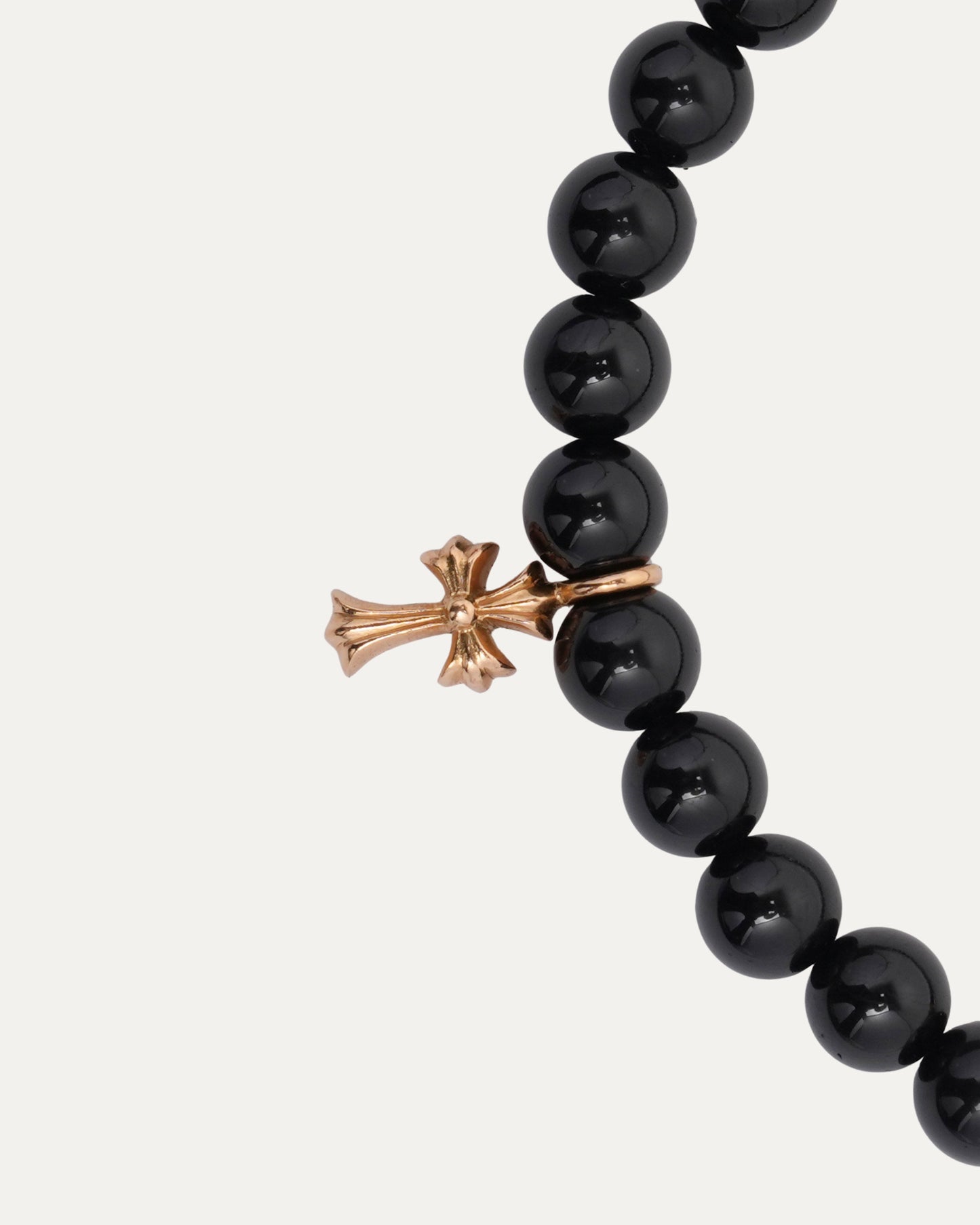Gold Cross Multi Charm Bead Bracelet