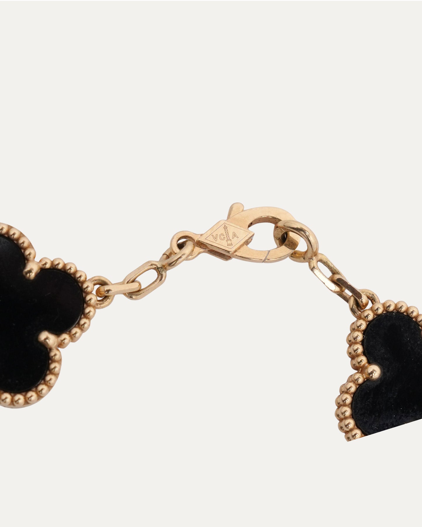 Gold Onyx Vintage Alhambra Bracelet