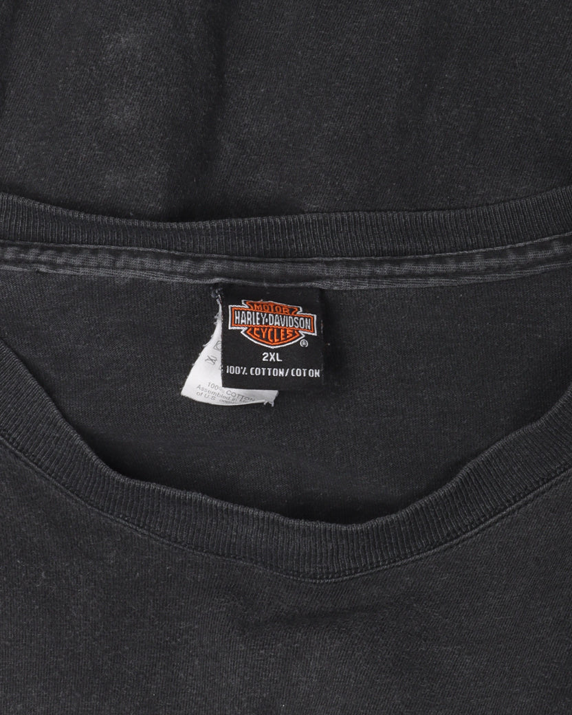 Harley Davidson Embroidered Pocket Long Sleeve T-Shirt