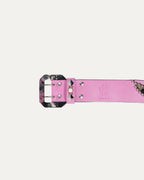 Studded Leather Leopard Hair Inlay Belt