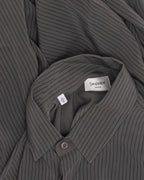 Silk Striped Hidden Placket Shirt