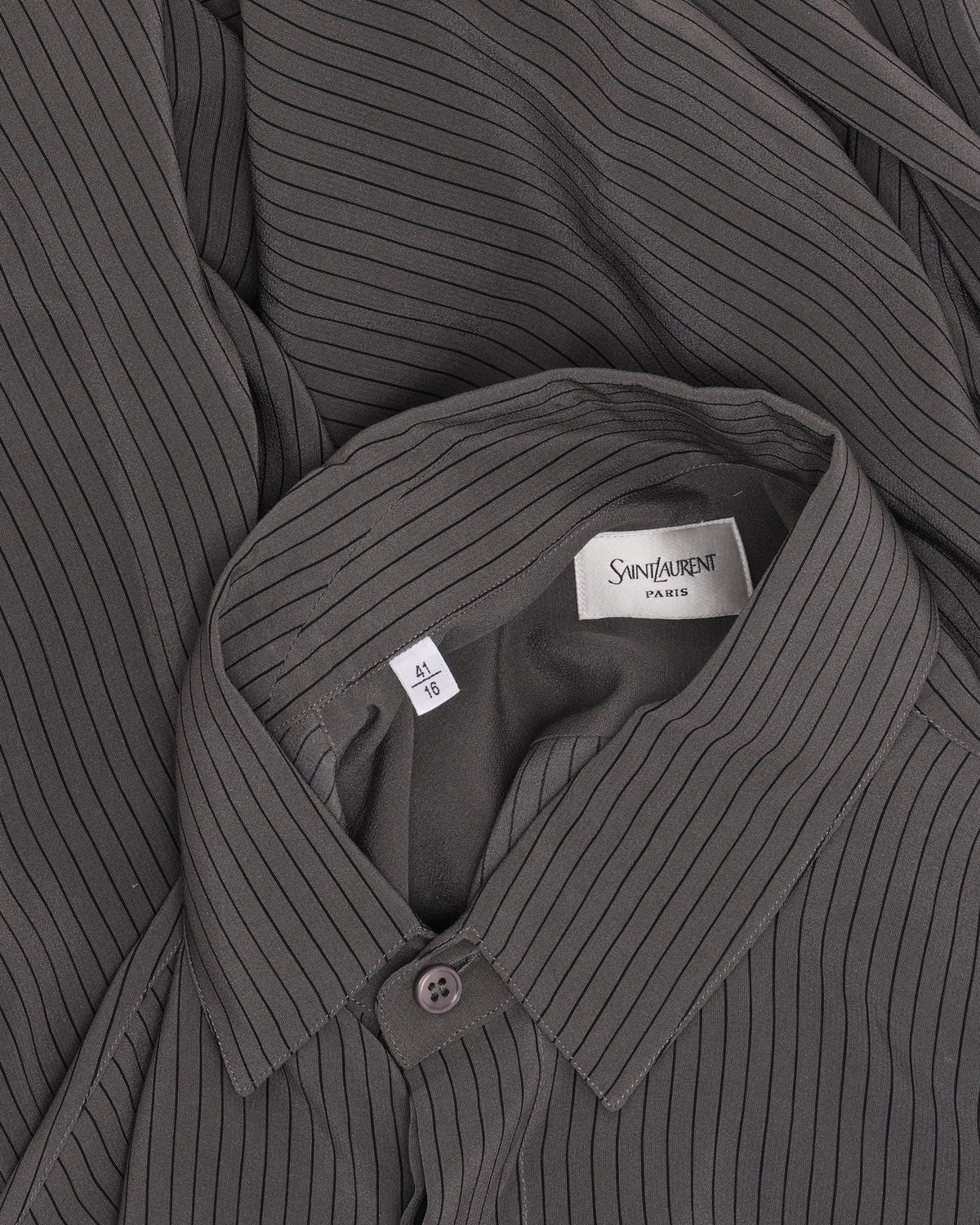 Silk Striped Hidden Placket Shirt