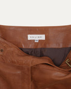 Belted Goat Leather Pants
