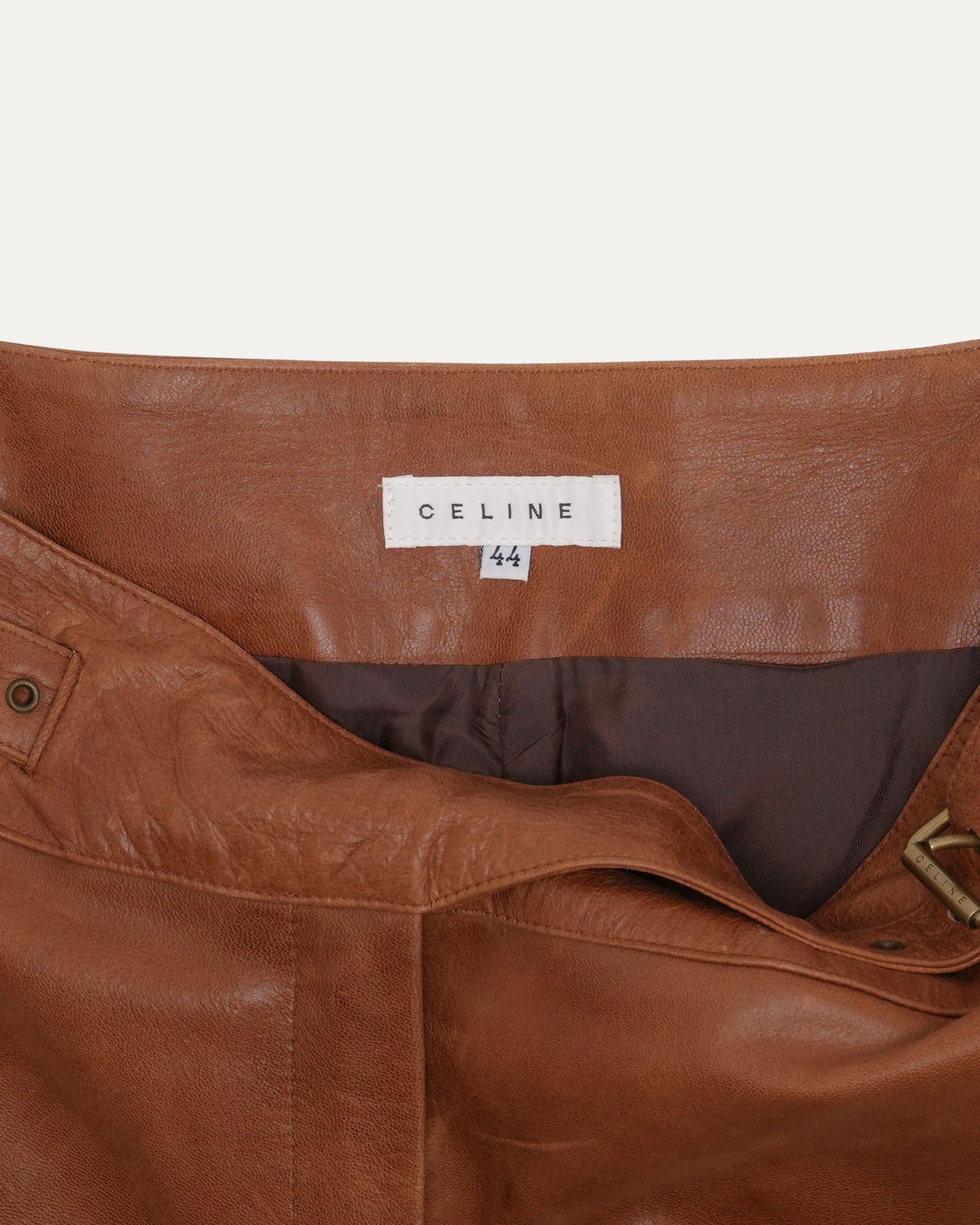 Belted Goat Leather Pants