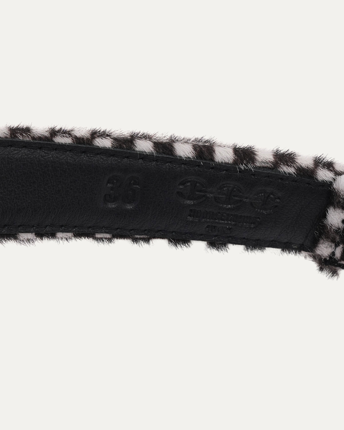 Checkerboard Pony Hair Western Belt