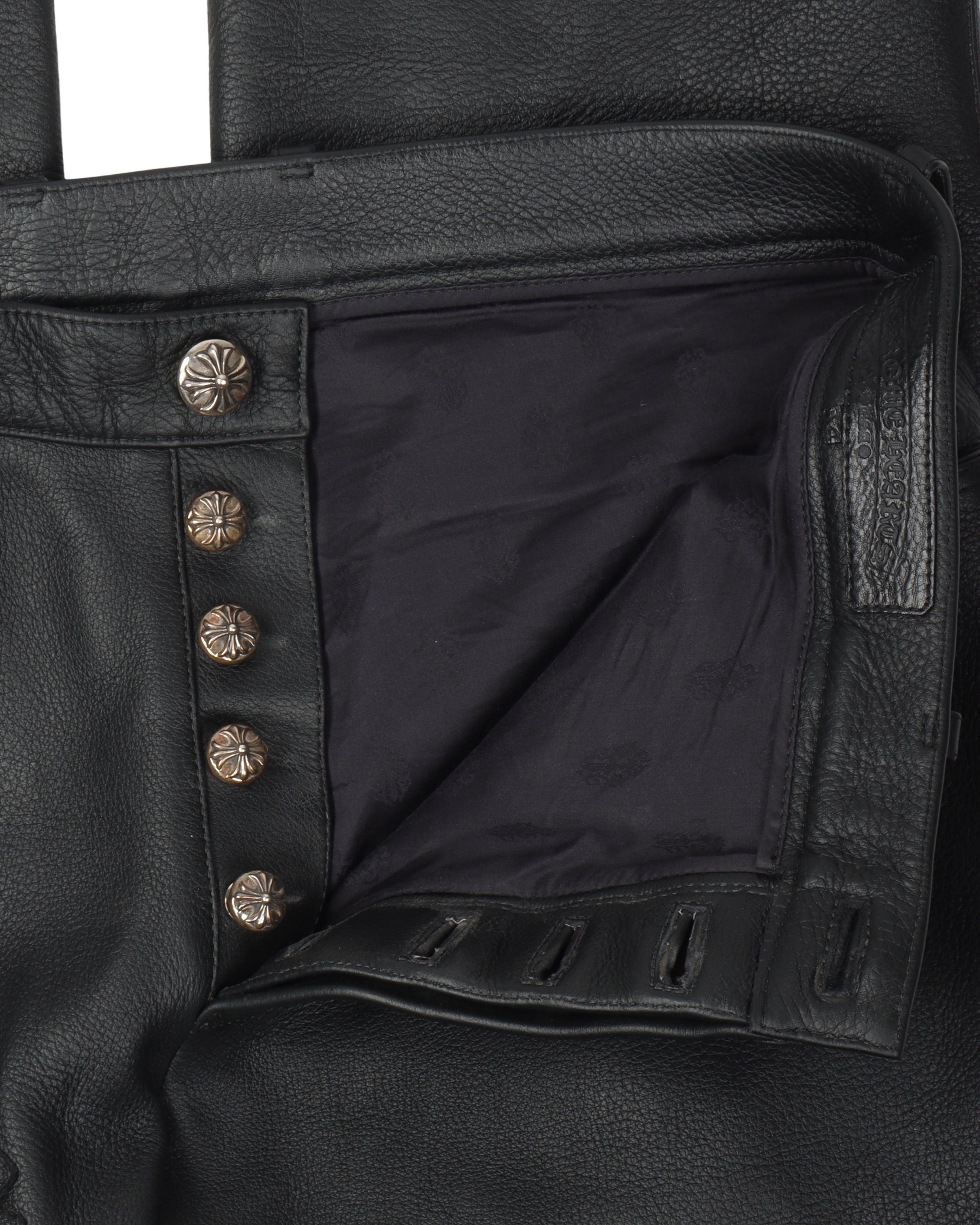 Cross Patch Leather Pants