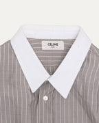 Striped Contrast Collar Shirt