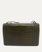 Embossed Crocodile Maxi Flap Bag