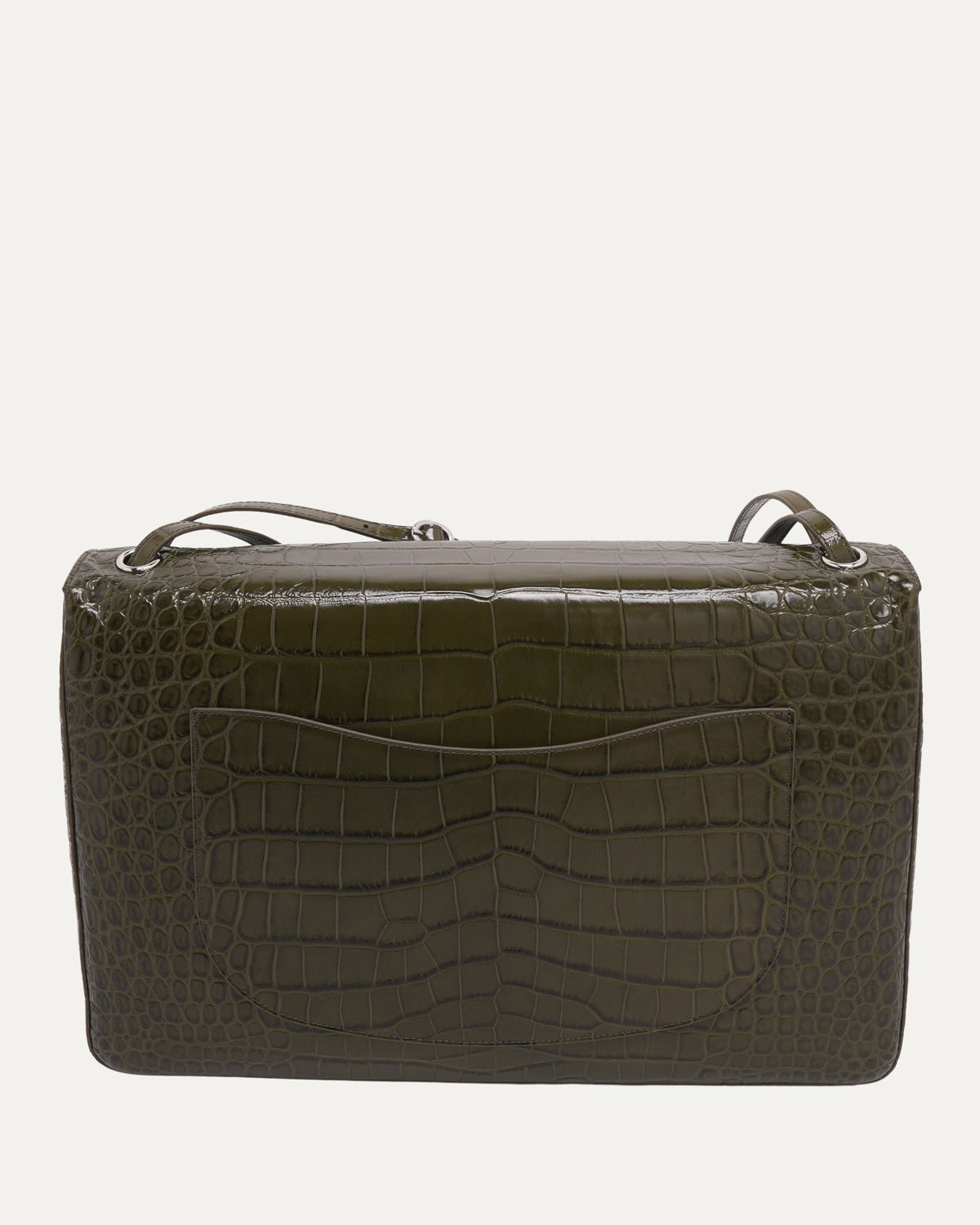 Embossed Crocodile Maxi Flap Bag