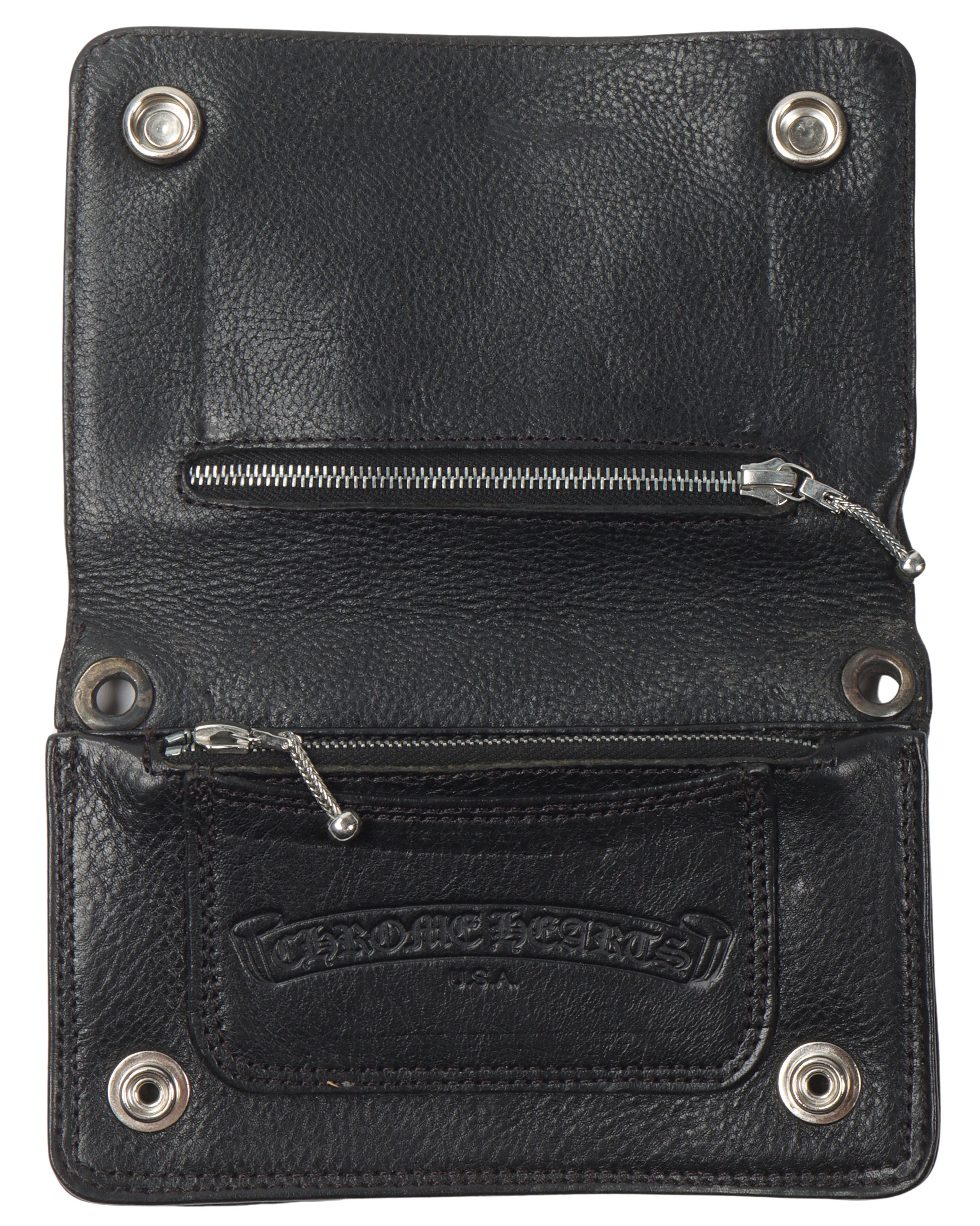 Leather Zip Bifold Wallet