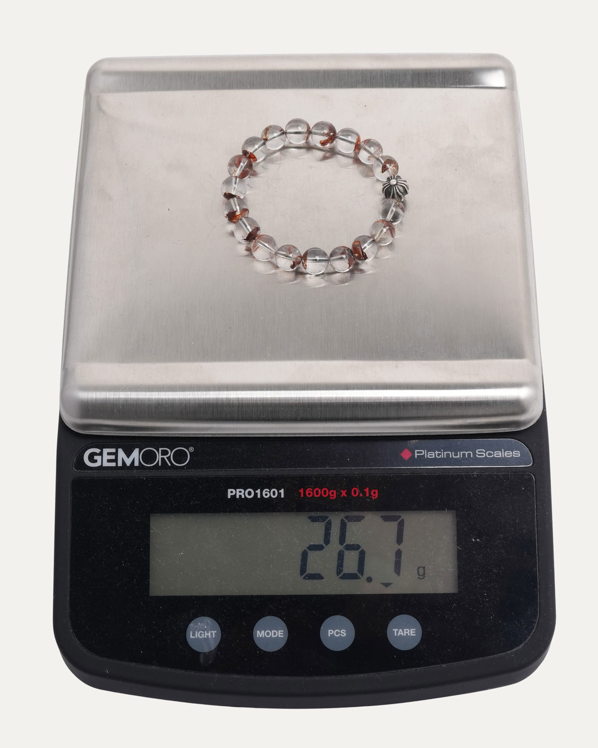8mm Quartz Plus Ball Bead Bracelet