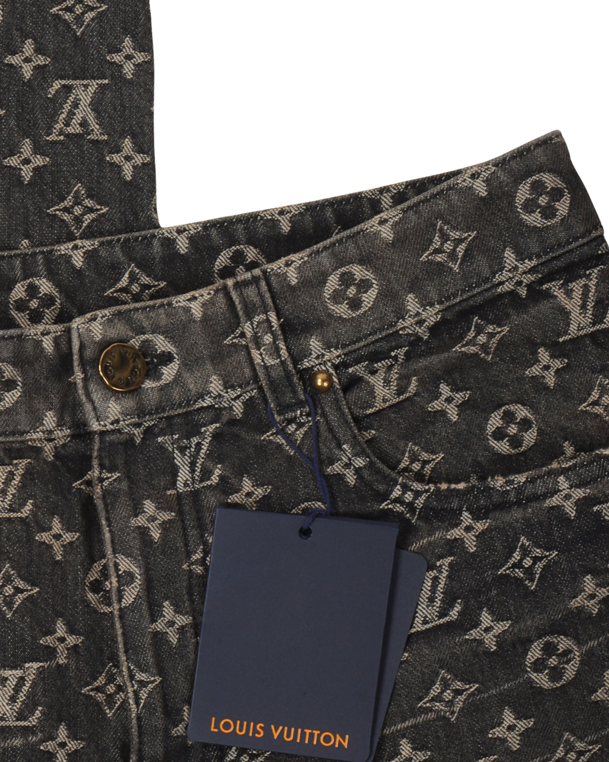 Distressed Monogram Denim Jeans