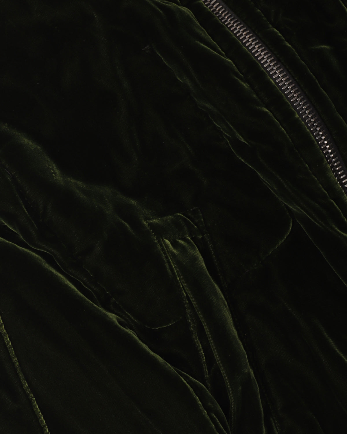 Reversible Green & Black Velour Bomber Jacket