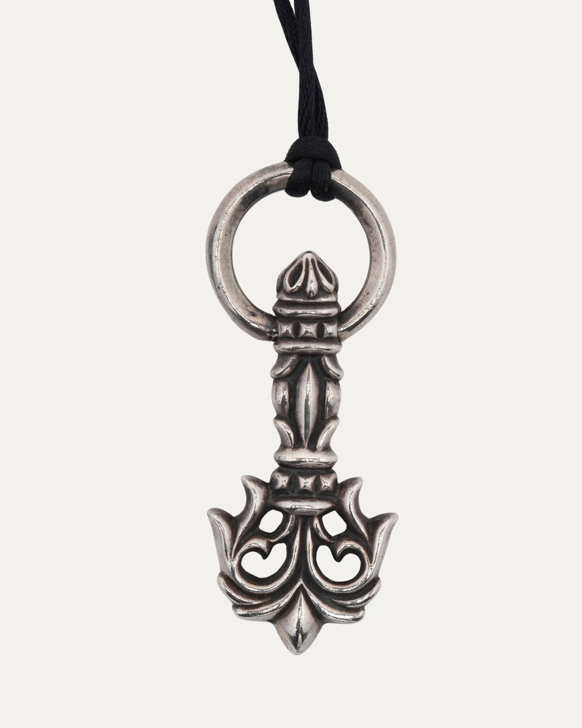Filigree Pull Pendant on Silk Necklace