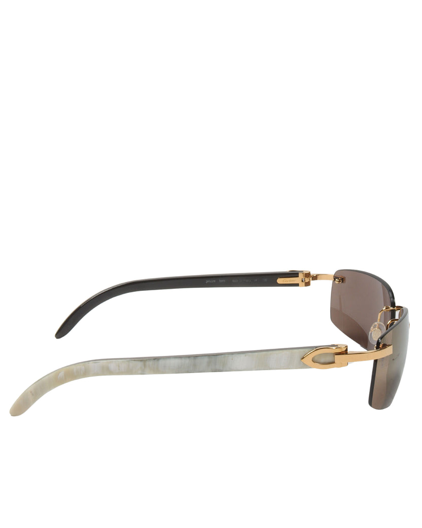 C Decor Black Buffalo Horn Men's Sunglasses