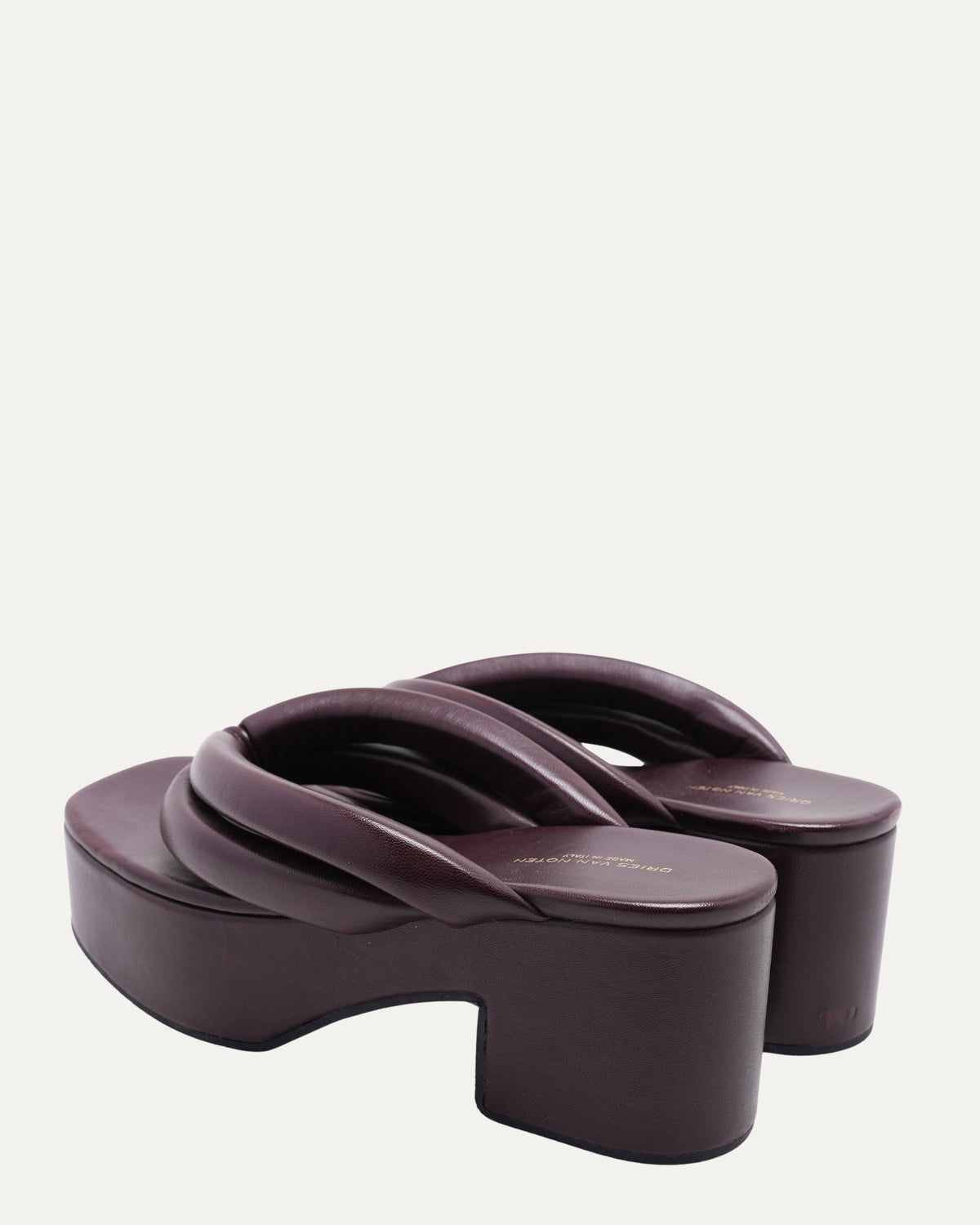 Leather Platform Thong Sandals