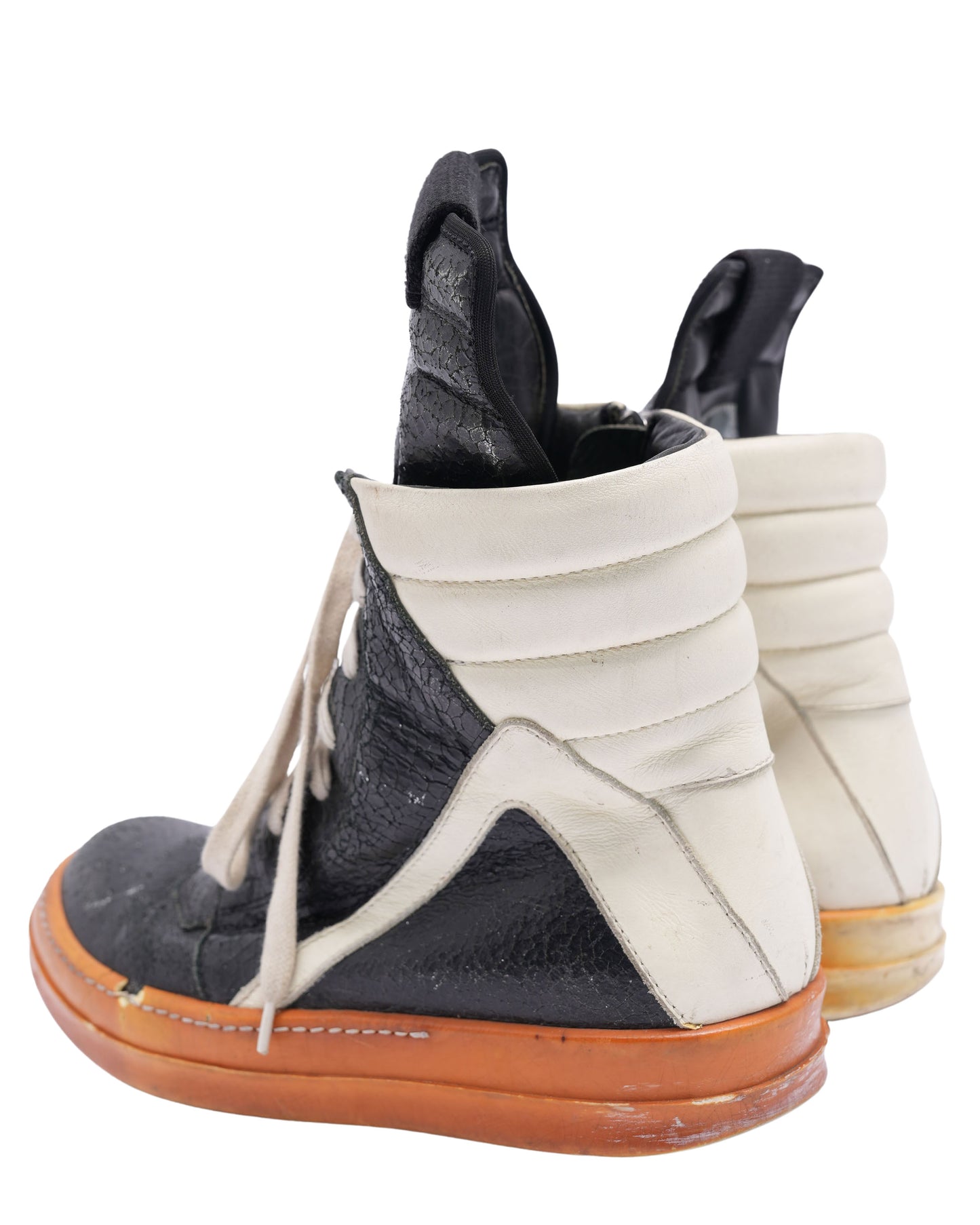 Blistered Leather Geobasket Sneakers