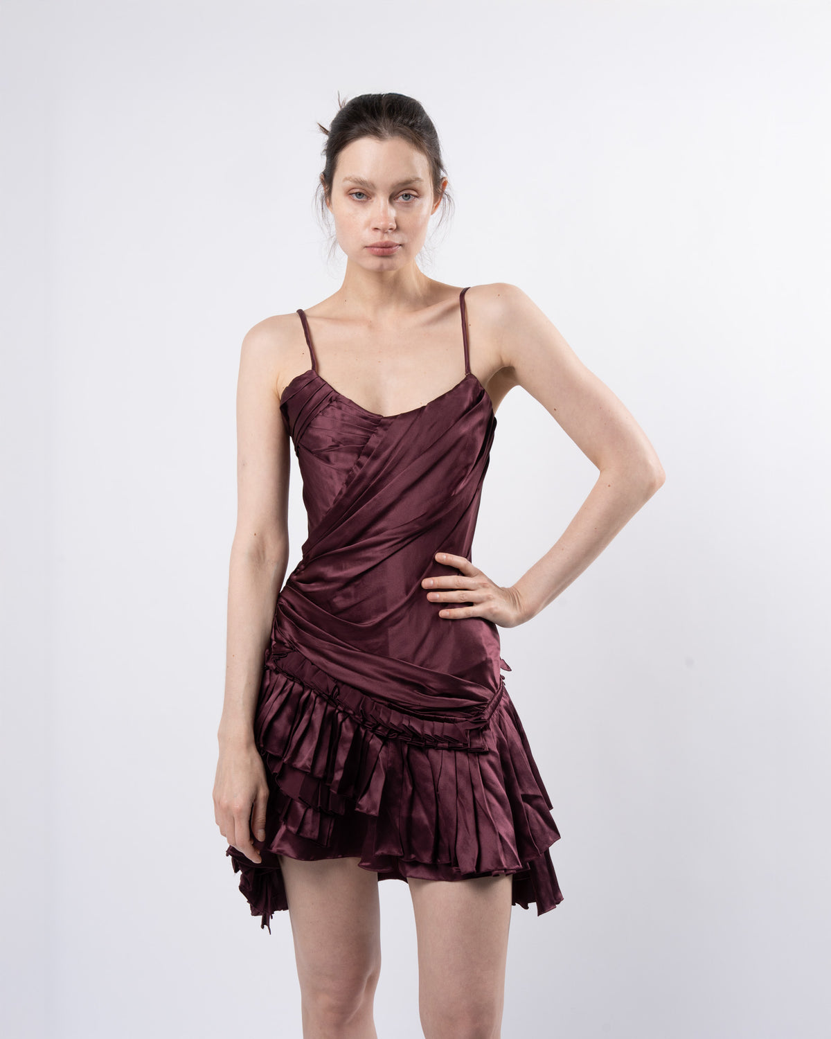 FW 2004 Runway Corseted Silk Dress