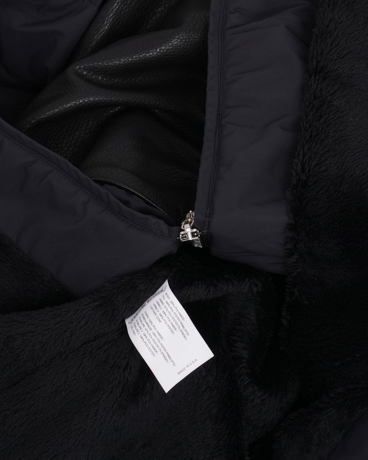 Nylon Leather Parka