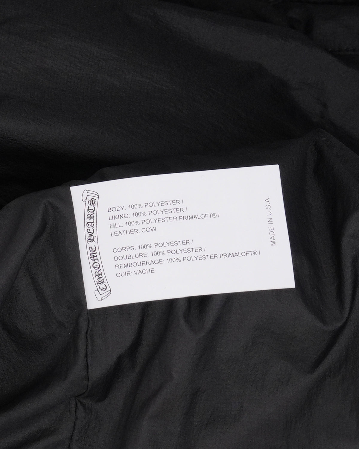 Leather Detail Monogram Hooded Puffer Jacket