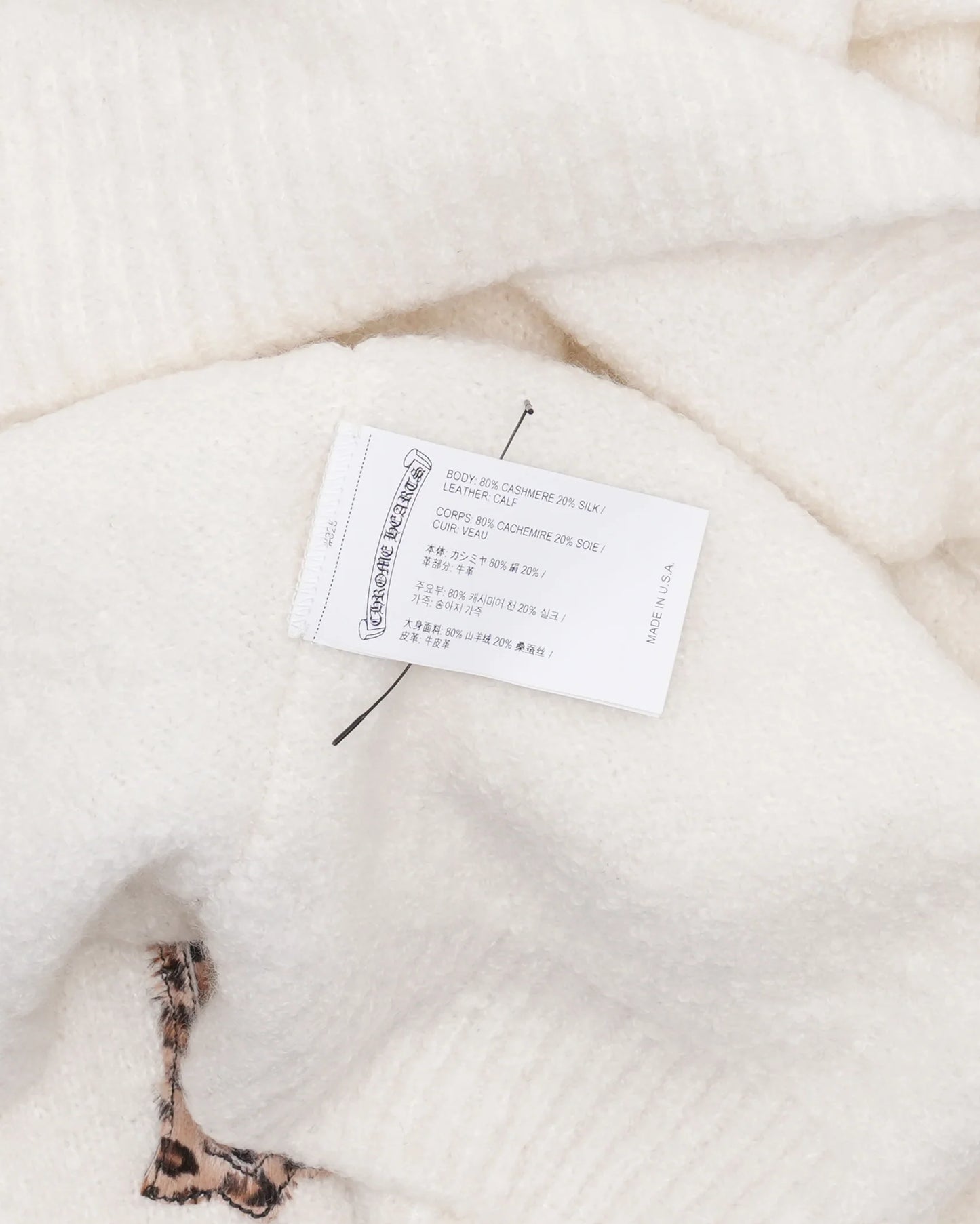 Silk Cashmere Blend Cross Patch Sweater