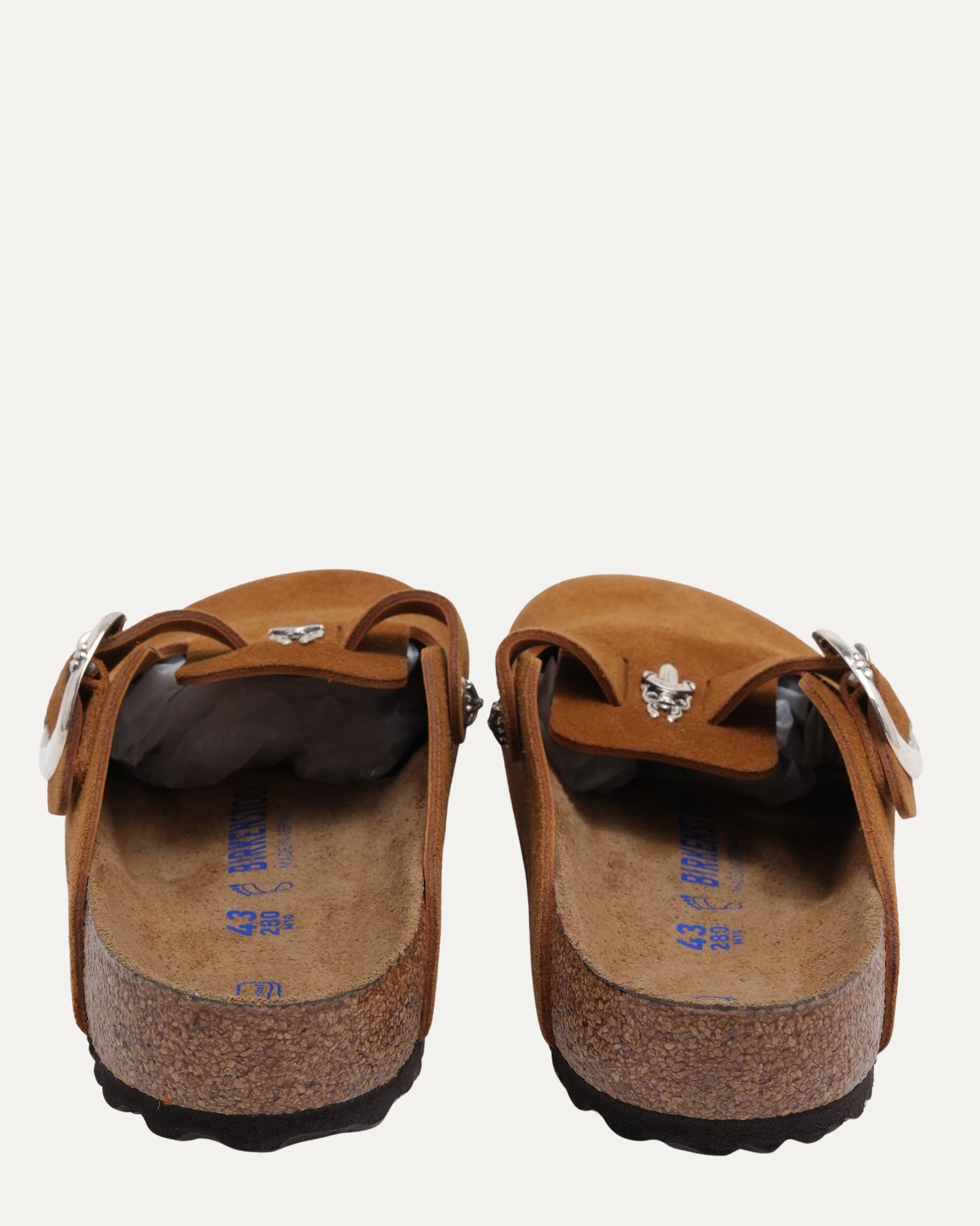 Dagger Embellished Birkenstock Boston Suede Mule