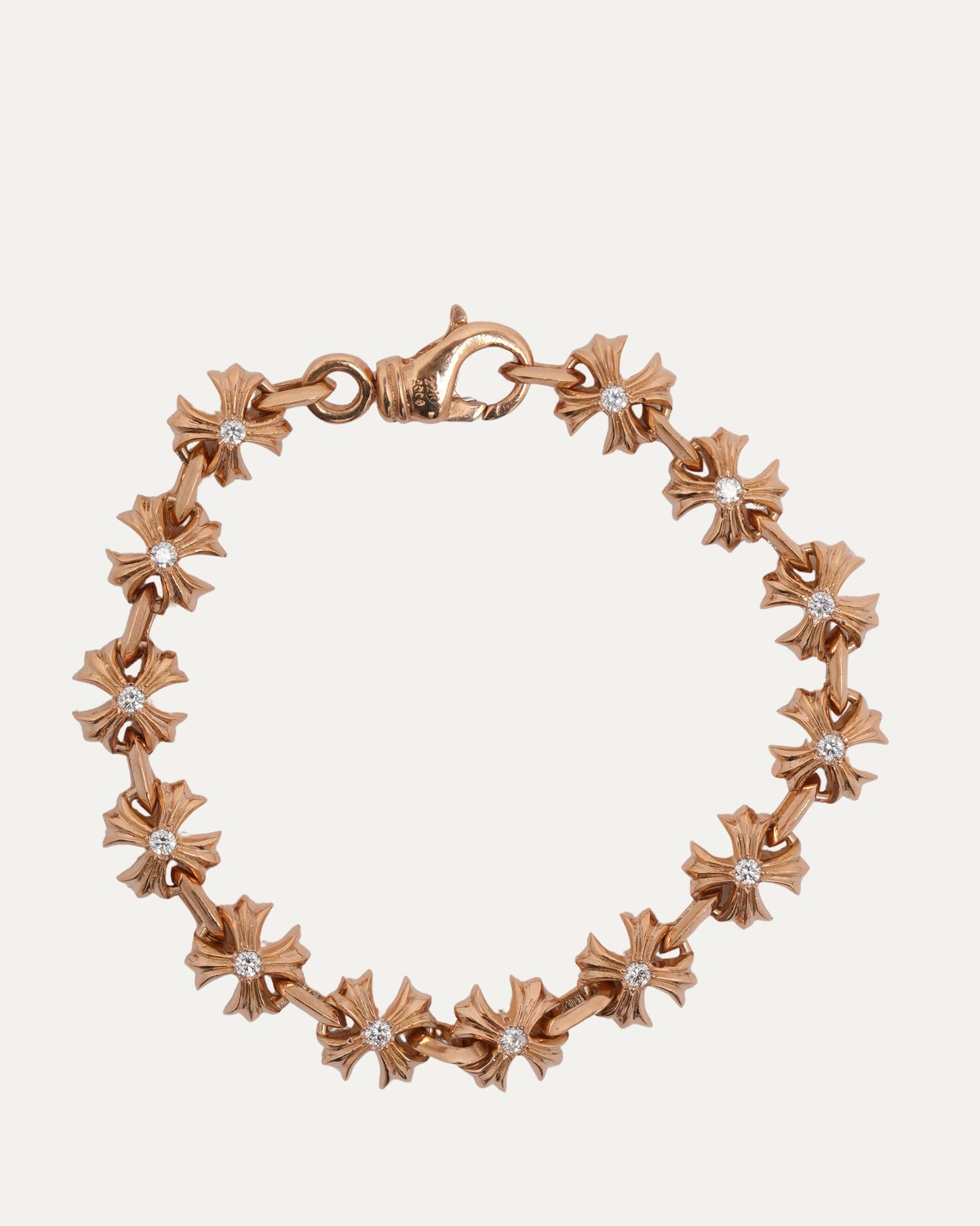 Gold Diamond X Link Bracelet