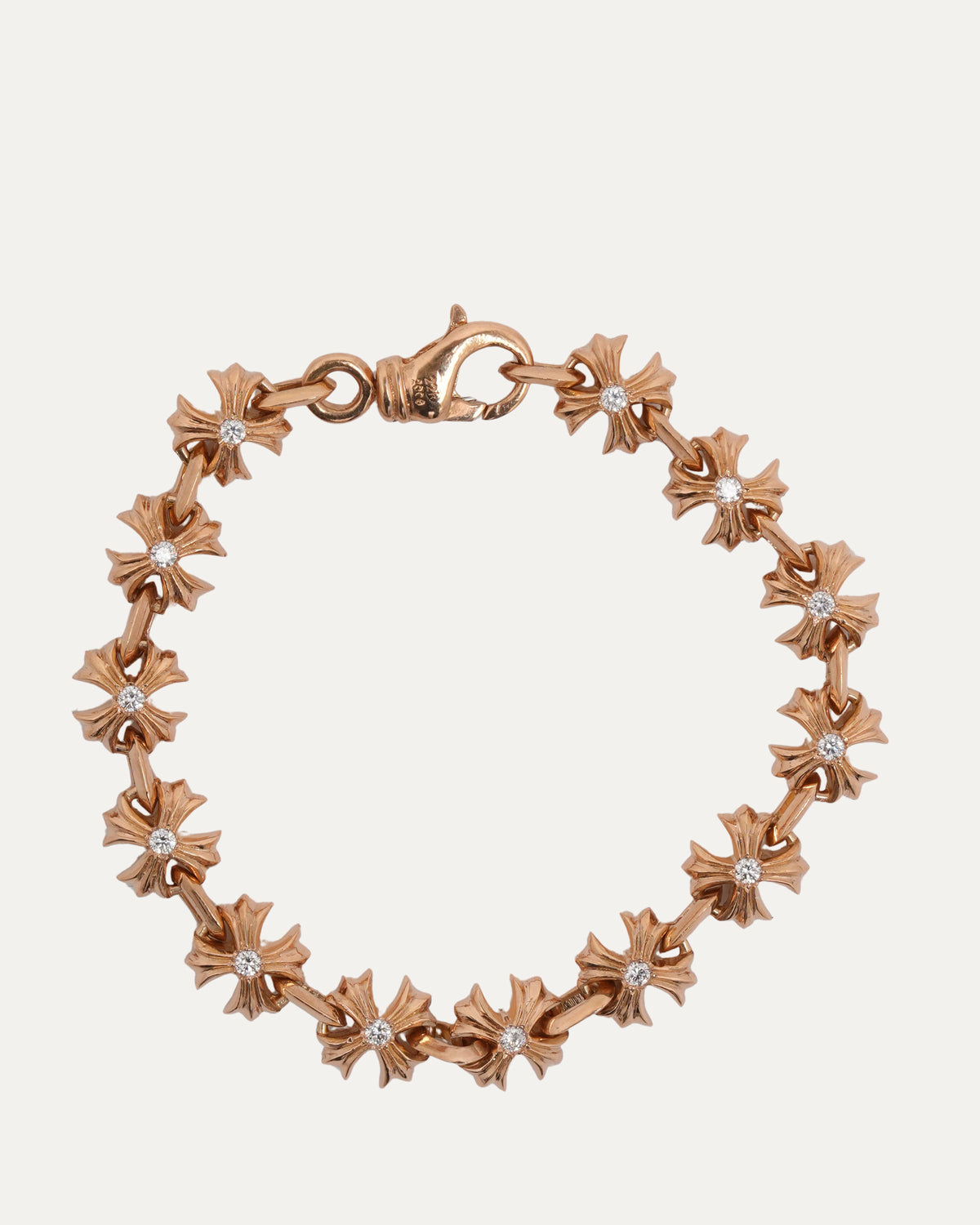 Gold Diamond X Link Bracelet
