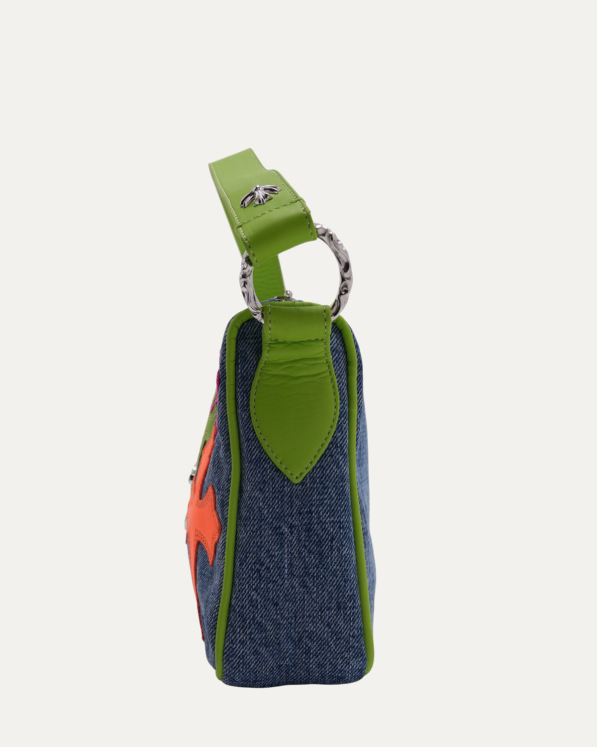 Denim Cross Patch Chicken Nugget Bag