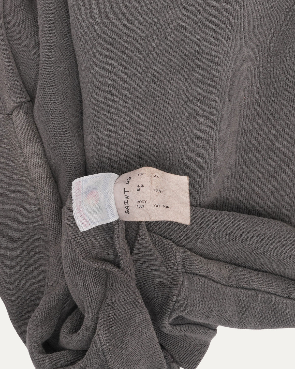 Distressed Zip Up Crewneck Sweatshirt