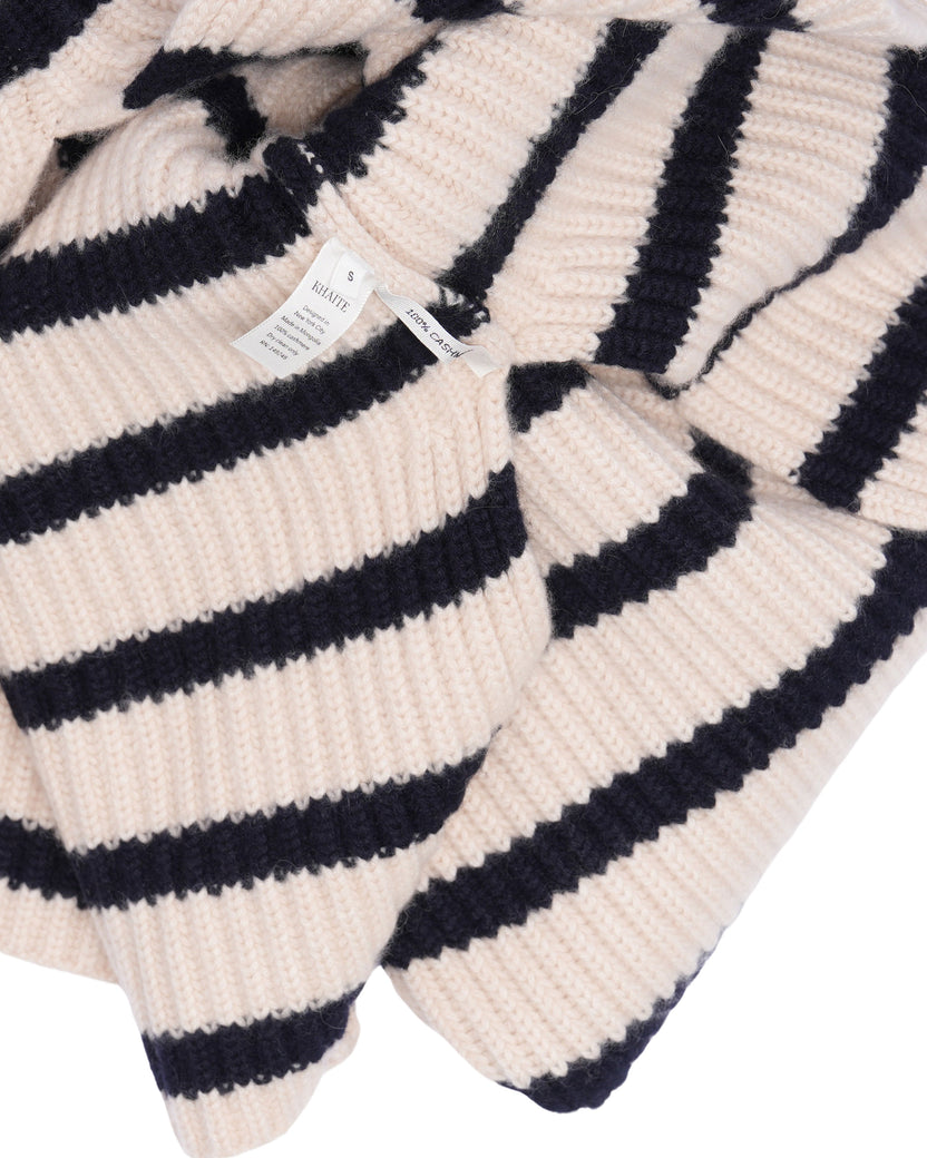 Striped Cashmere Turtleneck Sweater