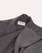 Silk Striped Hidden Placket Shirt