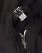 Vintage Leather Horseshoe Logo Zip-Up Hoodie