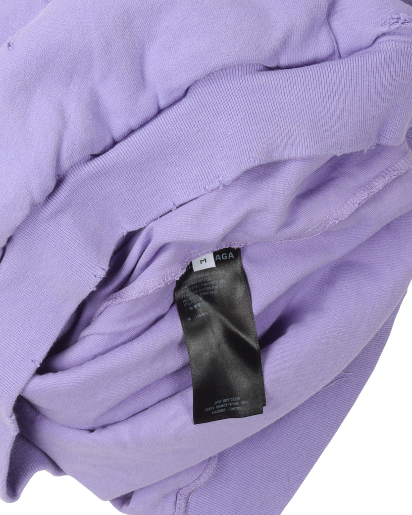 Balenciaga logo-print distressed pullover hoodie - Purple