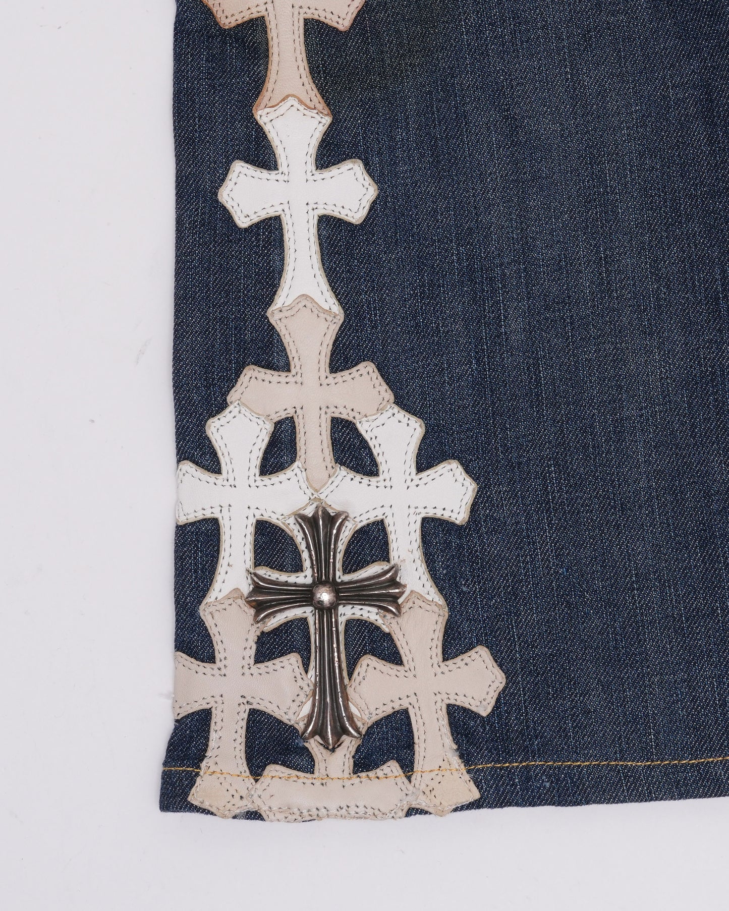 Paper Denim & Cloth Cross Patch Embellished Jeans