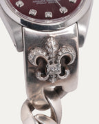 Diamond Fleur De Lis Rolex Oyster Perpetual 34mm Watch