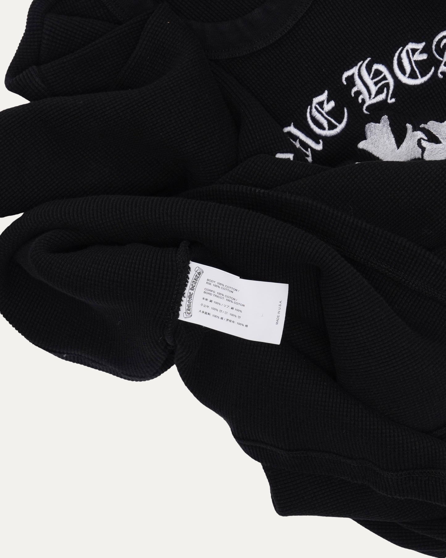 Embroidered Triple Cross Thermal Long Sleeve T-Shirt