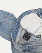 Distressed Button Hem Jeans