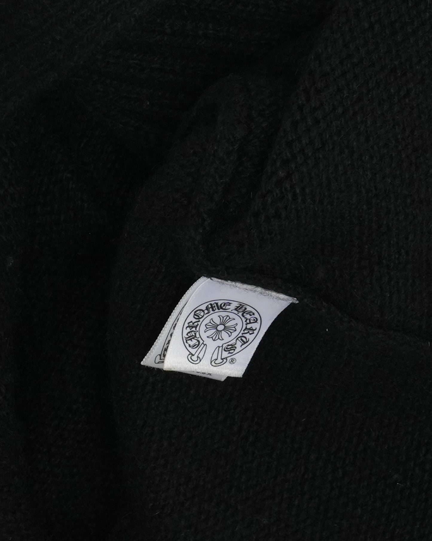 Spine Cross Patch Asymmetric Cardigan Sweater