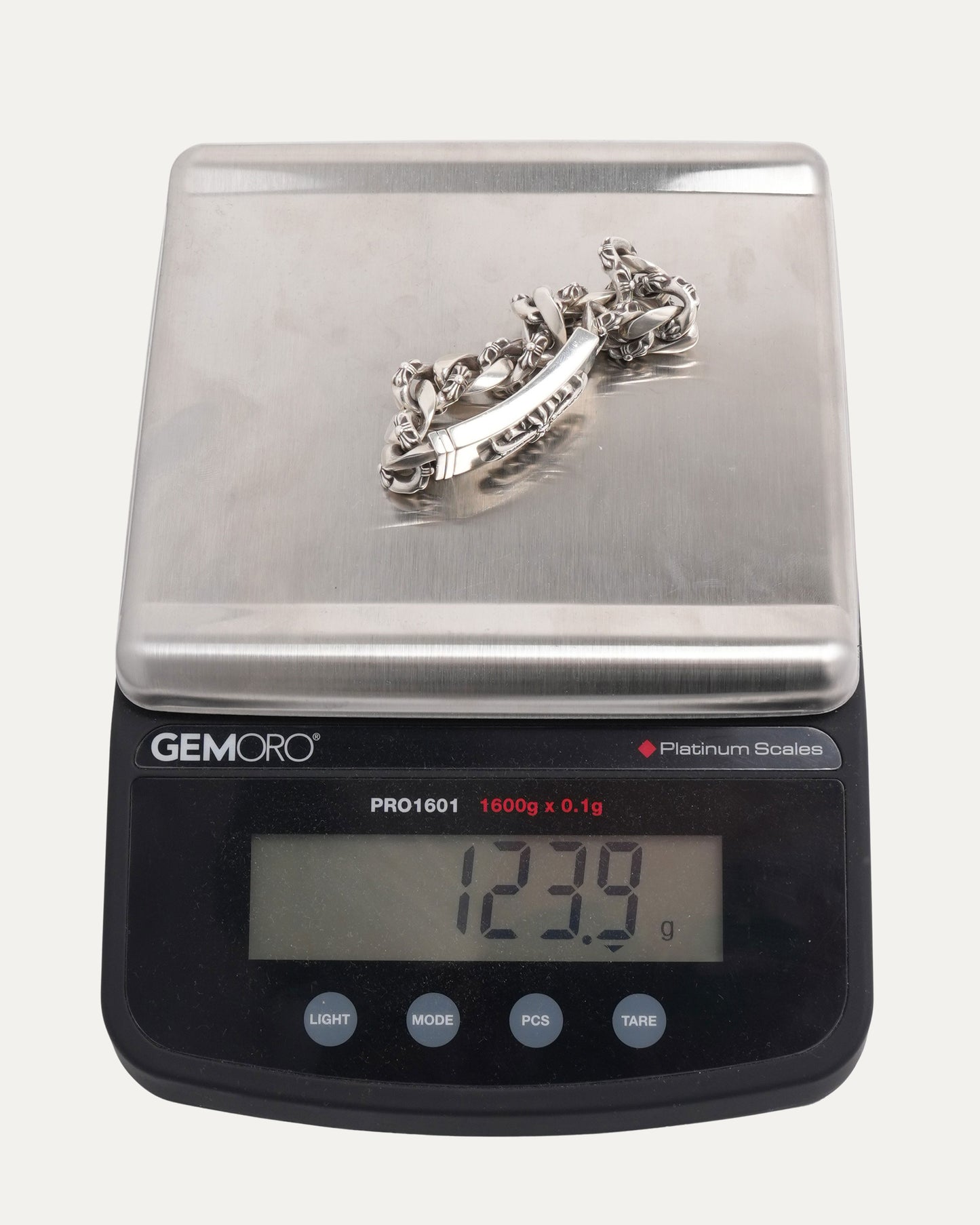 Diamond Floral Cross Fancy Link ID Bracelet